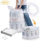 2x Vacuum Storage Bags Jumbo Cube Extra Large Vacuum Seal Bags Closet Organizer