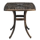 Outdoor Patio Square Dining Table Cast Aluminum All-weather Furniture Bronze