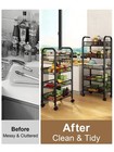 4-tier Metal Rolling Cart On Wheels With Baskets Storage With Removable Shelves