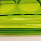 Read Rare Vintage Jacobus  Green Glass Desk Top Triple Ink Well Holder Plate