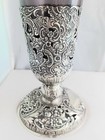 German 800 Sterling Silver Figural Large 11  Vase W  Glass Insert