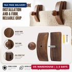 4 Pack Solid Walnut Wood Tapestry Hangers For Walls  Quilt Hanger With Clips For