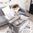 Travel Portable Baby Bed Side Sleeper Bassinet Crib With Carrying Bag-gray - Col