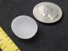 Genuine Beach Sea Glass Surf Tumbled White Clear Unusual Rare Frosted Pendant V4