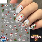 3 Sheets Christmas Nail Art Stickers Decals 5d Embossed Self-adhesive Pegatin