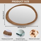 Modern Irregular Oak Bathroom Mirror Wall Mount Rustic Farmhouse Vanity Mirror