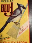 Vintage Ink Blotter Blue Jay Brooms By Merkle Co Paris  Illinois Great Graphics