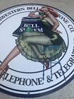 Vintage Style Bell Systems Telephone Company Girl Steel Metal Top Quality Sign