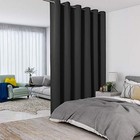  Black Room Divider Curtains - Total Privacy Wall Divider Screens  Sound Proof 