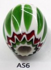 Shiny Green Oval Venetian Style Chevron African Trade Bead    As6 Bg 64