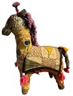 Vintage Rajasthani Embroidered Fabric Horse Made In India Folk Art