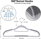100 Pack Plastic Hangers Non Slip For Clothes Coat Heavy Duty 360   Swivel Hook