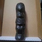 Vintage New Zealand Maori Tiki Teko Carved Figure Wood Shell Eyes 6  Unique 3d