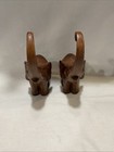 Set Of 2 Hand-carved Elephant Figurines Trunk Up Is A Symbol Of Good Luck 8   