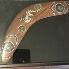Authentic Australian Waterhole Dreaming Boomerang Handpainted 12 l Display Case