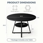 47 2 Inch Round Dining Table Industrial Kitchen Table For 4 Black