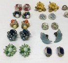 Lot Of 18 Vintage Costume Jewelry Clip On Earrings  beautiful  