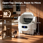 Self Cleaning Open Top Automatic Multiple Cat Litter Box  White