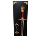 Large Franklin Mint Genghis Khan Full Size Replica Sword W  Dagger Display Board