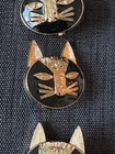 3 Chanel Cat Shape Black Large 25mm Buttons     Gold-tone Cc Logo