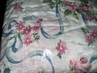 Queen Shabby Chic  New pkg  County Fair Pink Rose Blue Ribbon Queen Bedspread