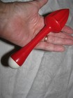 Vintage Mid Century Red Plastic Hand Juicer 7  Long
