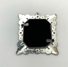 Black Enamel Photo Picture Frame Hanging Square Holds 1 75 x1 75 