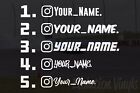 Personalized Instagram Sticker Vinyl Decal  x2  Car Window Ig Username Drift Jdm