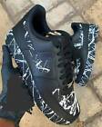 Air Force 1 Custom Shoes Black Shoes White Line Splatter Mens Womens Kids Baby