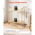 Uimoso 2-tier Gold Bar Cart With Wine Rack And Glass Holder For Home And Kitchen