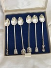 Sombol Guatemala Coin Silver 900 Set Of 6 Spoons 4 1 4  - 45 Gm Total Vintage