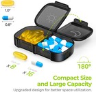 Weekly Pill Organizer 7 Day Am Pm Xl Medicine Vitamin Travel Case Black