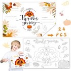 Thanksgiving Disposable Paper Placemats 24pcs Fall Turkey Table Decorations -