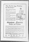 1914 Western Electric Vtg Print Ad old Clothes Washer wringer Laundry Room Decor