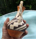 Pueblo Native American Indian Primitive Vintage Antique Pottery Water Jug Sculpt