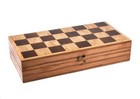 Vintage 1960 s Hand Carved Wooden Chess Set  Foldable Board  Mid Century