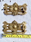 Vintage Pair Brass Draw Handles Door Knobs Victorian Style Old Antique Hardware