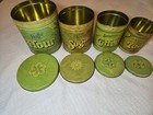 Vintage Style Kitchen Canister Set Of 4 Flour Sugar Coffee Tea Green Metal Tins