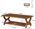 47 2-inch Rectangle Solid Wood Coffee Table With Storage Shelf For Living Room