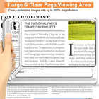 5x Full Page Magnifying Glass For Reading  Lightweight Rectangular Magnifier Pro