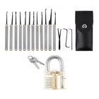 Stainless Steel 15in1 Key Pick Tool Kit With Transparent Padlock For Practice
