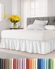 Wrap Around King Bed Skirt White 15  Drop Easy Fit Elastic Pleated Dust Ruffle