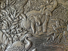Vtg Arthur Court Safari Platter 1994 Aluminum Jungle Tray 18 5  Long Xlt