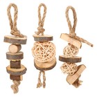 3pc Hamster Chew Toys Guinea Pig Rat Gerbil Chew Toys Accessories Natural Wood