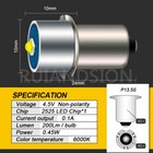 1x Dc4 5v P13 5s 2525 3w Led Interior Torch Replace Light Bulb Globe 6000k White