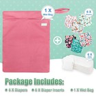 Cloth Diapers 6 Pack With 6 Inserts   1 Wet Bag  Washable Cloth Diapers For Baby