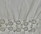 Antique French White Linen Cut Work Curtain Panel Tablecloth Bedcover 25    X 72   