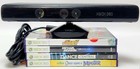Microsoft Xbox 360 Kinect Motion Sensor Bundle Lot  w 4 X360 Games - Tested