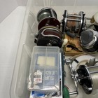 Lot Of 6 Fishing Reels And Misc Gear  Penn Shakespeare  Unchecked untested