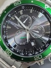 New    Citizen Eco-drive Weekender Green Chronograph Steel Men s Watch At2386-55e